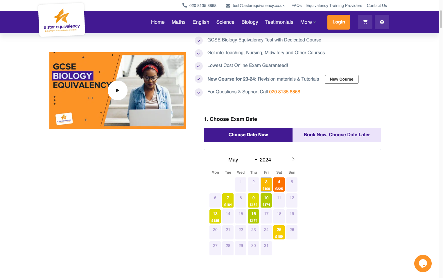 Select 'Choose Date Now' or 'Book Now, Choose Date Later'
