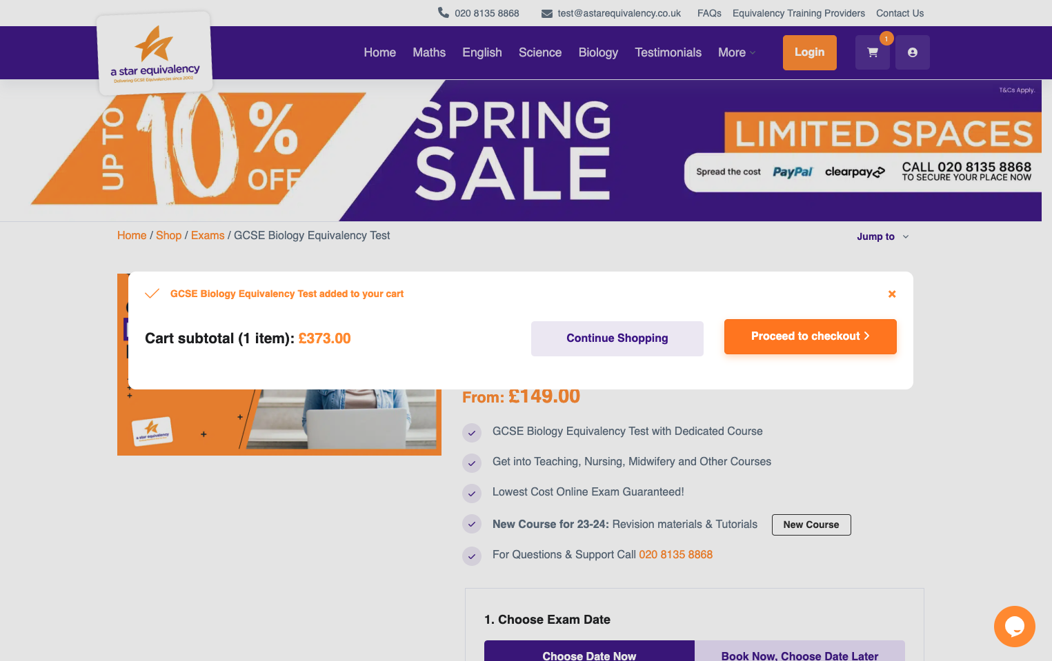 Click 'Proceed to checkout'